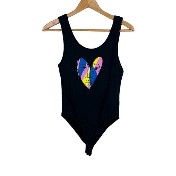 New Life is Beautiful Heart Scoop Neck Bodysuit Women's 6 - Picture 1 of 3